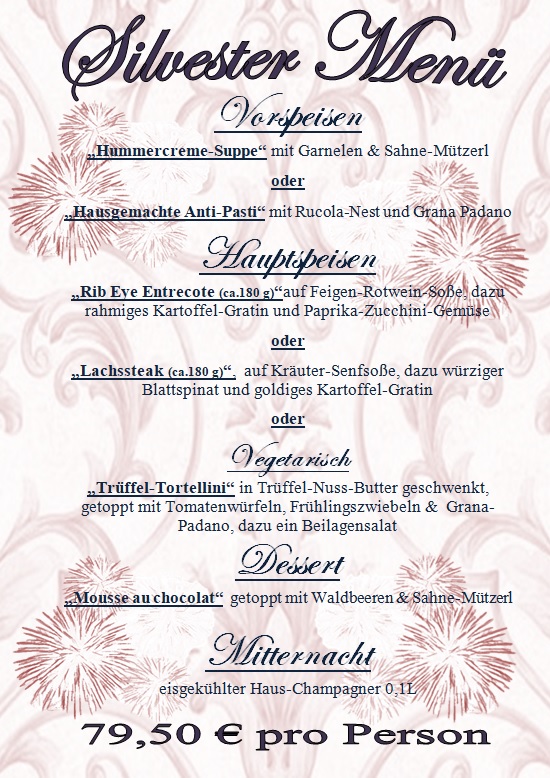 Silvester 2024 Menu